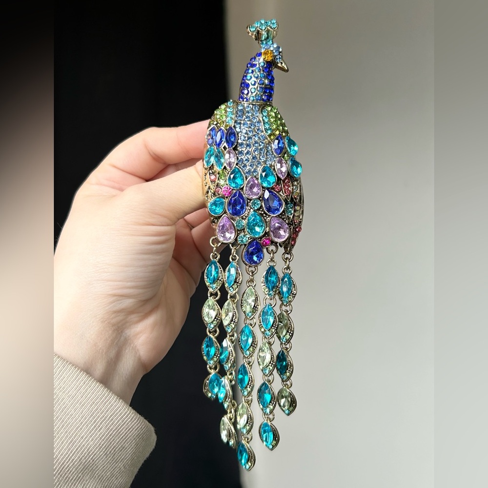 Peacock Rhinestone Brooch